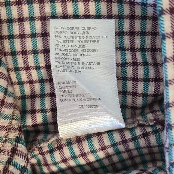 Urban Outfitters Checkered High Rise Trouser Pants Boho Relaxed Casual Womens 2 - Picture 8 of 8